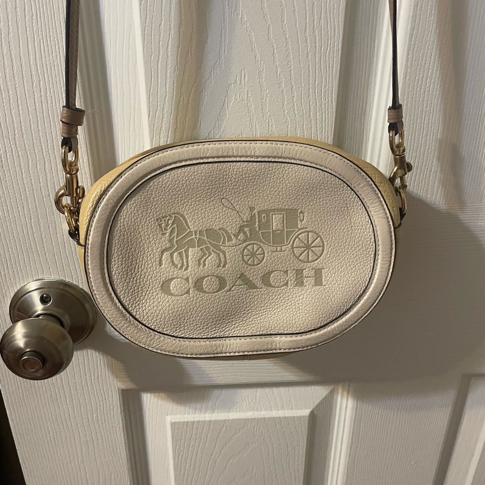 Coach Ivory Pebbled Leather Crossbody Bag